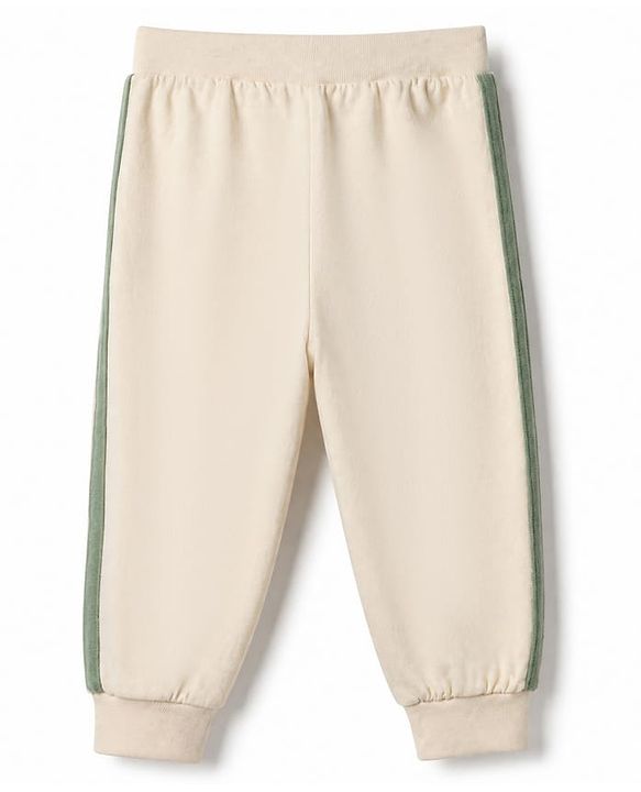 Babyhug Cotton Jersey Knit Full Length Jogger Fit Solid Lounge Pant with Camouflage Pack of 3 in Green Beige