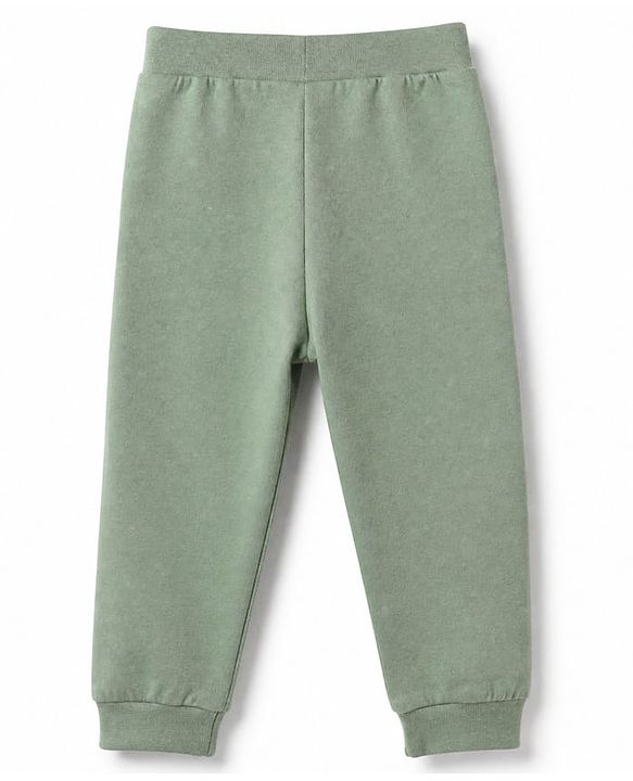Babyhug Cotton Jersey Knit Full Length Jogger Fit Solid Lounge Pant with Camouflage Pack of 3 in Green Beige