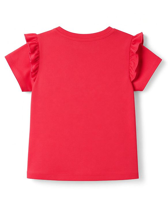 Babyhug 100% Cotton Knit Full Sleeves T-Shirt with Daddy's Little Butterfly Print - Red