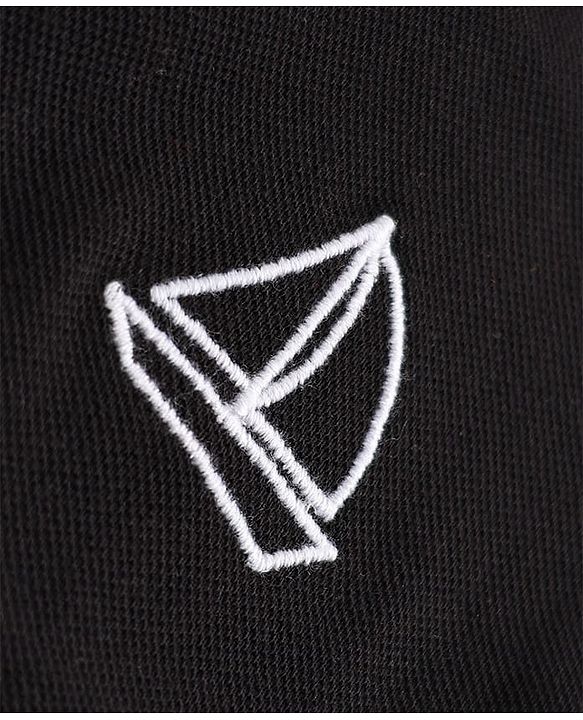 Babyhug Knit Half Sleeves Solid Polo T-Shirt with Sailboat Embroidery - Black
