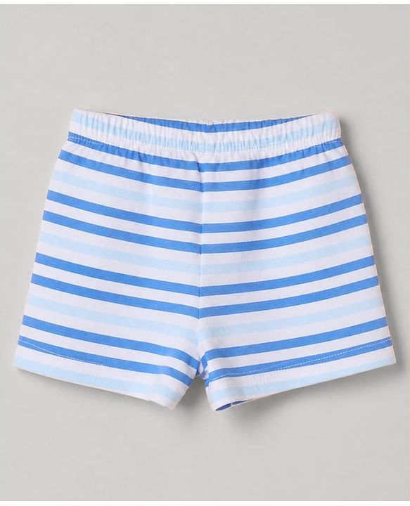 Babyhug 100% Cotton Knit Briefs with Dino & Stripes Print in Navy Blue & White Pack of 3