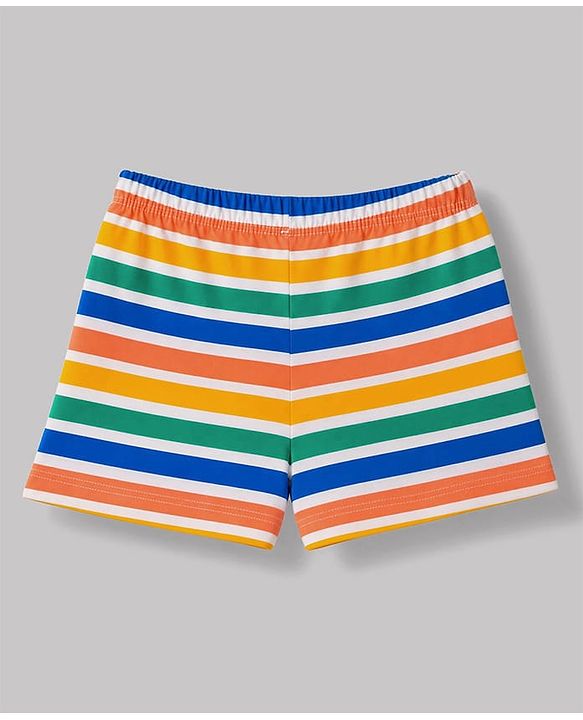 Babyhug 100% Cotton Single Jersey Knit Striped & JCB Printed Trunks Pack of 3 - Blue