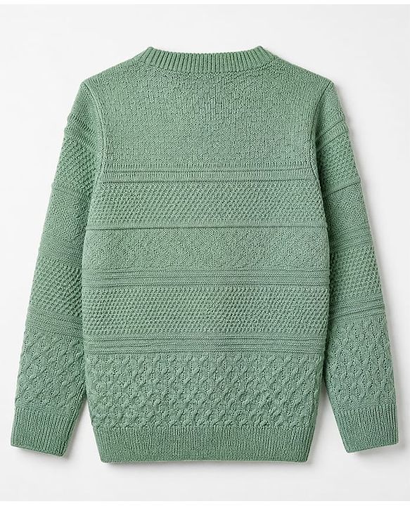 Pine Kids Knit Pullover with Full Sleeves in Green for 4-5 Years