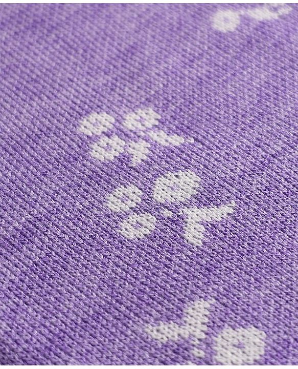 Pine Kids Knit Pullover with Full Sleeves and Floral Design in Purple for 4-5 Years