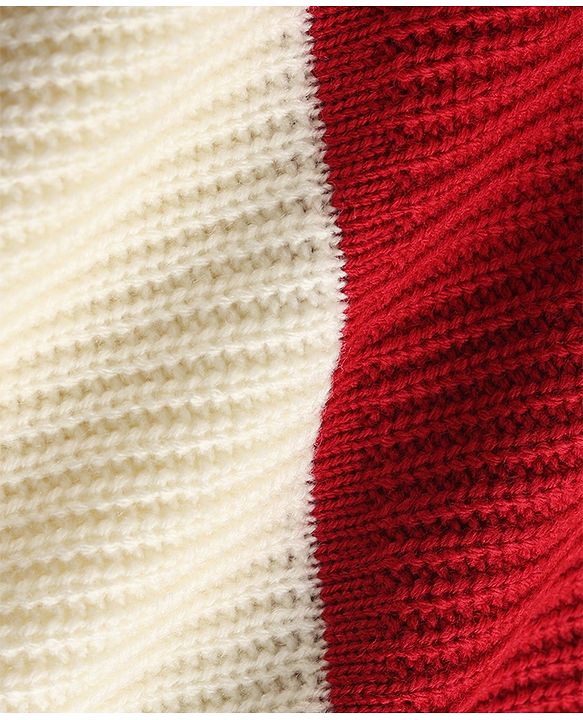 Pine Kids Knit Full Sleeves Striped Pullover - Beige & Red