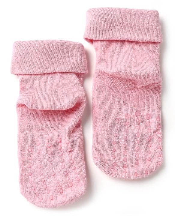 Cutewalk By Babyhug Cotton Mix Knit Anti-Bacterial Ankle Length Socks with Bunny Print in Pink