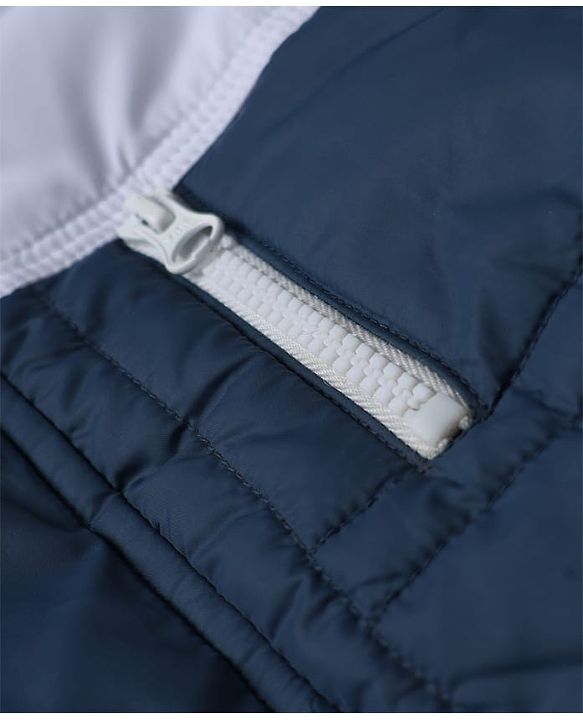 Pine Kids Woven Padded Winter Jacket with Full Sleeves in Navy Blue