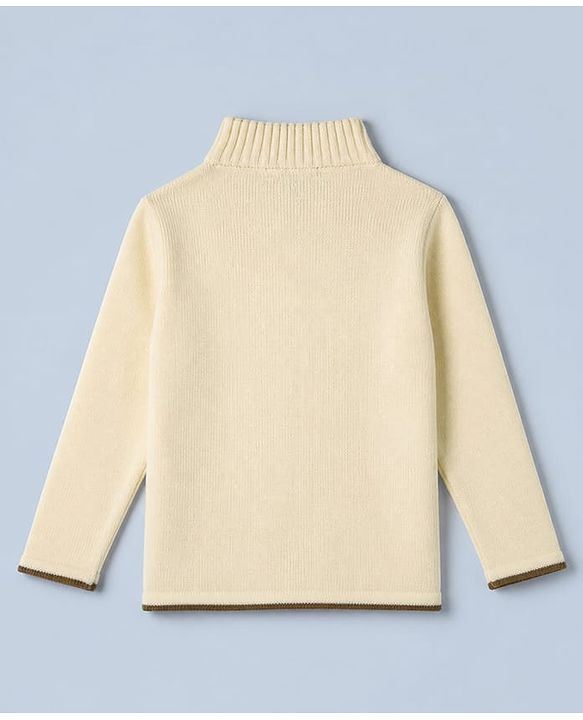 Pine Kids Knit Pullover with Full Sleeves in Offwhite for 4-5 Years