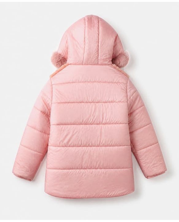 Pine Kids Full Sleeves Woven Padded/Quilted/ Winter Jacket in Pink