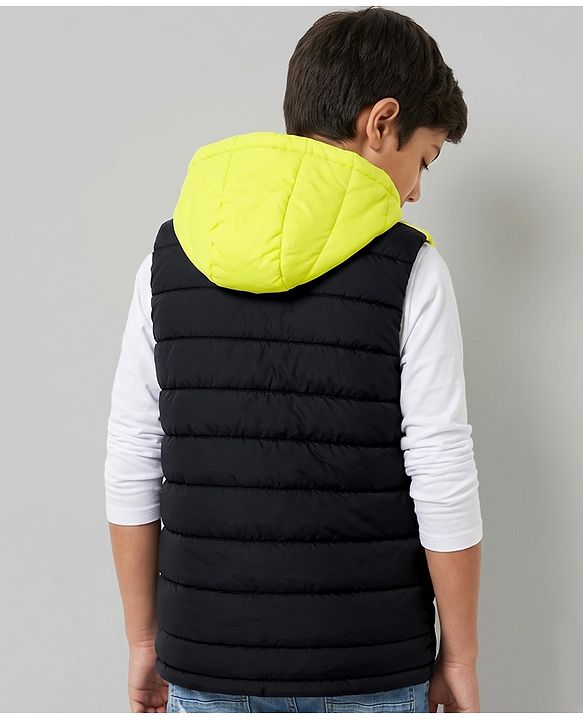 Pine Kids Woven Sleeveless Hooded Padded Winter Jacket - Navy Blue