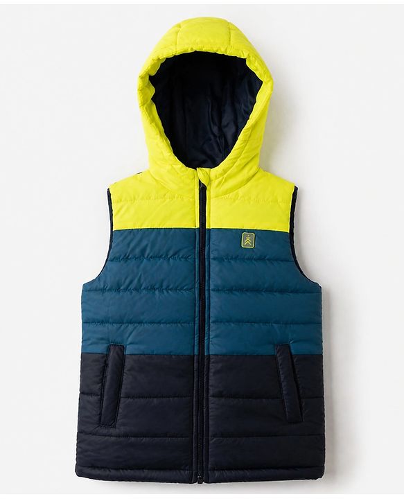 Pine Kids Woven Sleeveless Hooded Padded Winter Jacket - Navy Blue