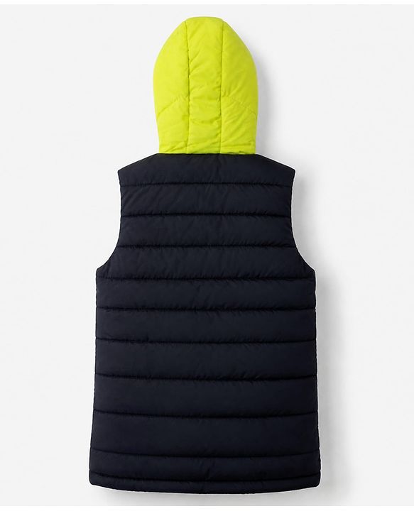 Pine Kids Woven Sleeveless Hooded Padded Winter Jacket - Navy Blue
