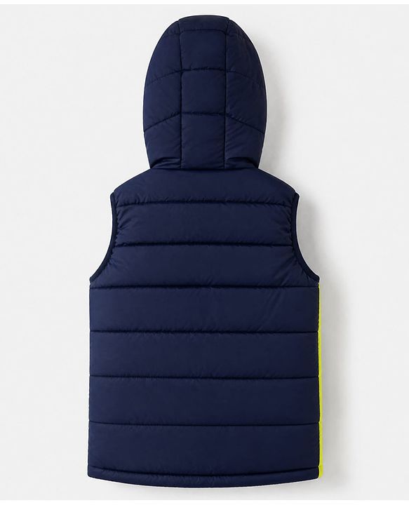 Pine Kids Woven Sleeveless Hooded Padded Winter Jacket - Light Yellow