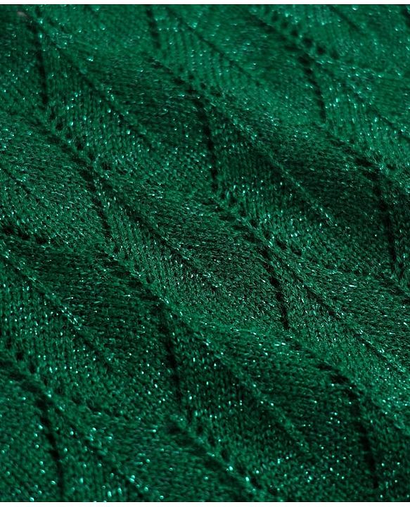 Pine Kids Knit Pullover with Full Sleeves & Cable Knit Design - Green