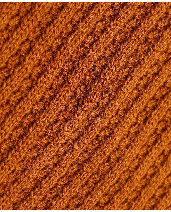 Pine Kids Knit Full Sleeves Front Open Sweater - Rust Orange