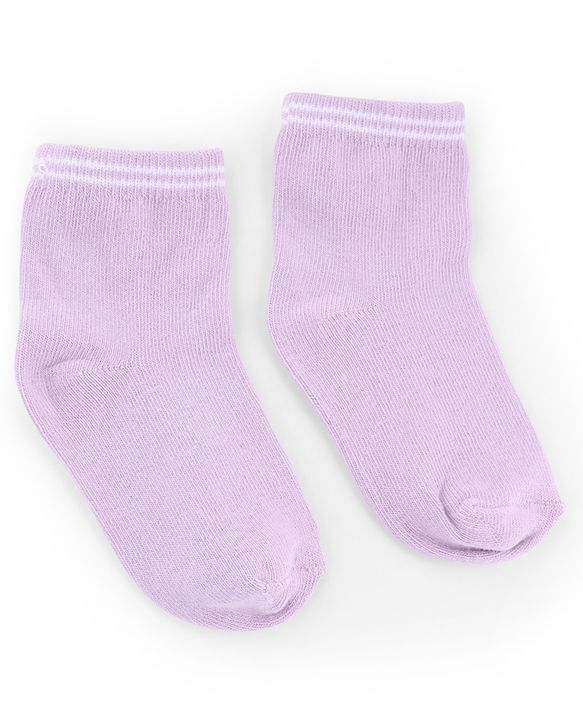 Cute Walk by Babyhug Knit Anti-Bacterial Ankle Length Striped Socks With Star Design Pack of 5 - White & Lilac