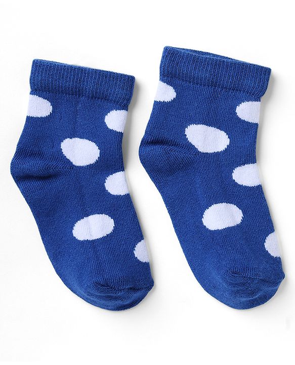 Cutewalk By Babyhug Knit Ankle Length Antibacterial Socks With Polka Dot Design Pack of 5 - Red Yellow Blue Black Sky Blue