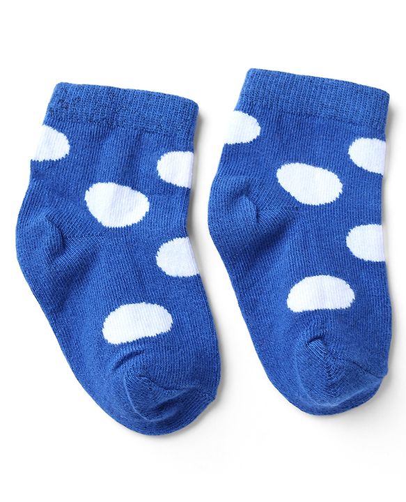 Cutewalk By Babyhug Knit Ankle Length Antibacterial Socks With Polka Dot Design Pack of 5 - Red Yellow Blue Black Sky Blue