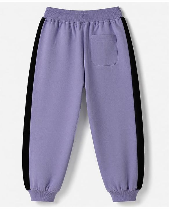 Pine Kids Cotton Looper Knit Full Sleeves Sweatshirt and Jogger with Courage 33 Print - Lavender