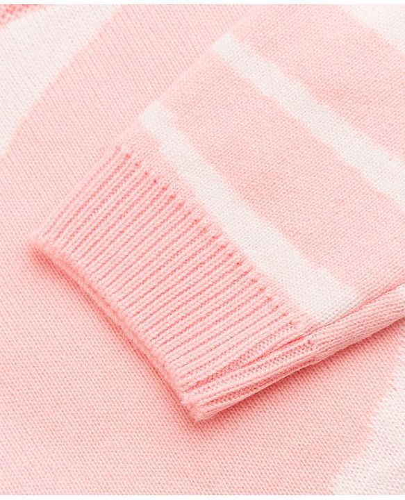 Pine Kids Knit Full Sleeves Abstract Waves Printed Pullover - Pink
