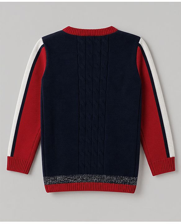 Pine Kids Knit Full Sleeves Pullover - Navy Blue
