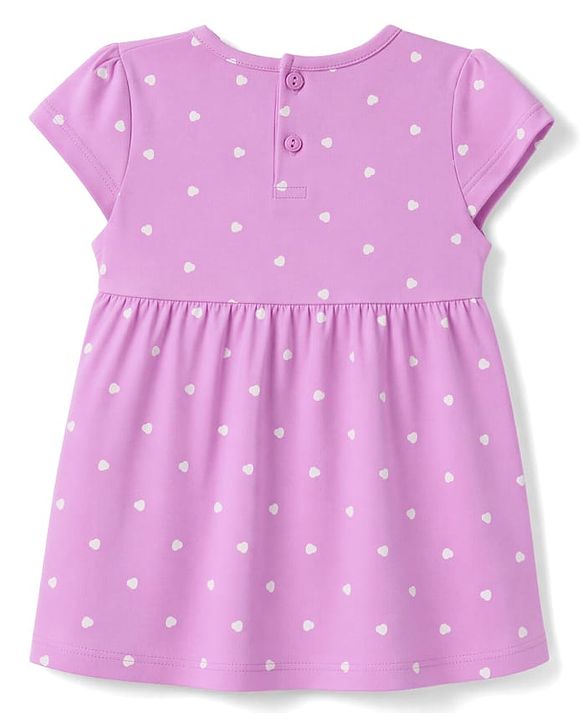 Babyhug Single Jersey Knit Half Sleeves Frocks with Floral & Hearts Print & Bow Applique Pack of 2 - Yellow & Pink