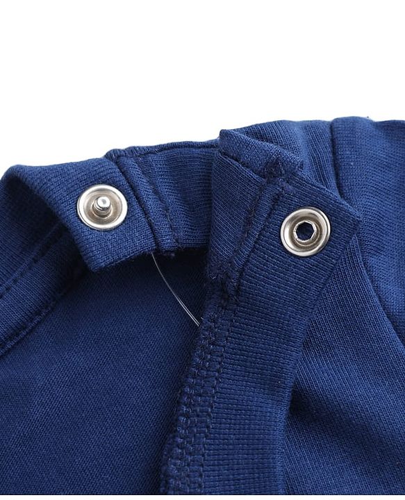 Babyhug 100% Cotton Knit Full Sleeves T-Shirts & Pyjama Night Suit With Heart & Text Print - Navy Blue