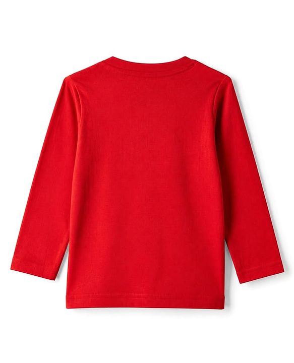 Babyhug 100% Cotton Knit Full Sleeves Striped T-Shirts with Boston Print Pack of 3 - Red Navy Blue