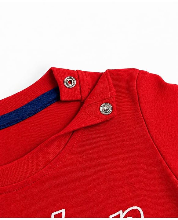 Babyhug 100% Cotton Knit Full Sleeves Striped T-Shirts with Boston Print Pack of 3 - Red Navy Blue