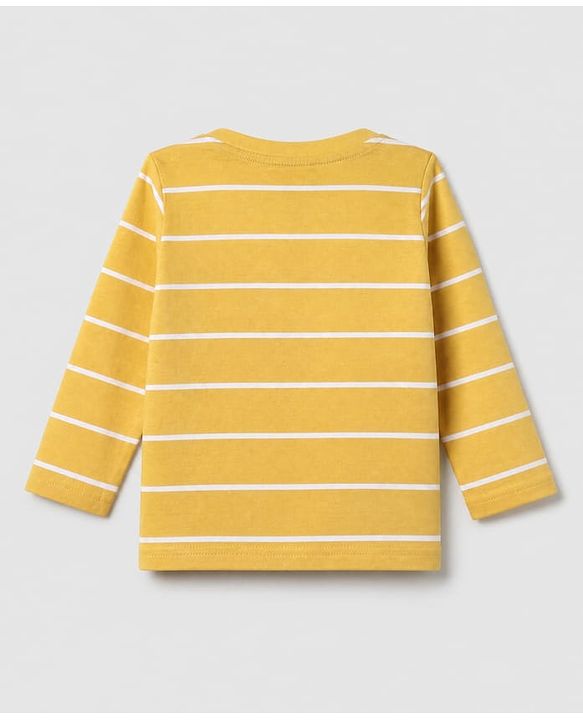 Babyhug 100% Cotton Knit Full Sleeves Tshirts With Daddy Is My Hero Print Pack Of 3 - Navy Blue Mustard & Orange