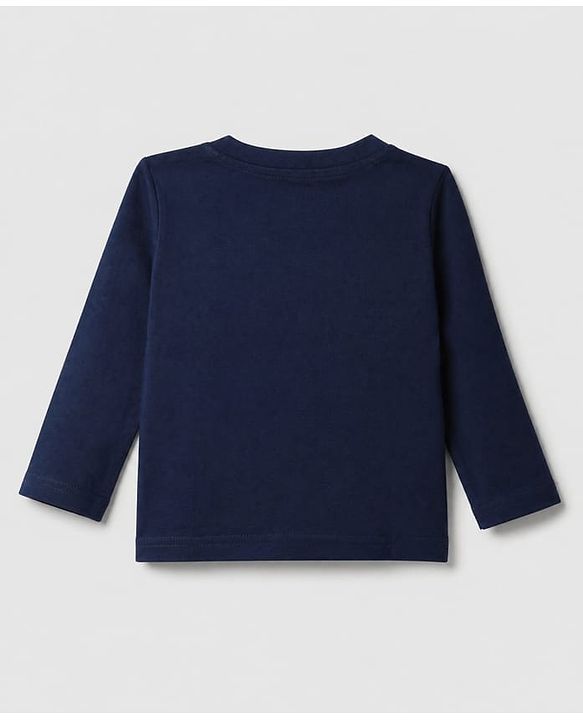 Babyhug 100% Cotton Knit Full Sleeves Tshirts With Daddy Is My Hero Print Pack Of 3 - Navy Blue Mustard & Orange