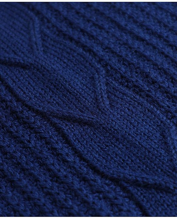 Pine Kids Knit Full Sleeves Front Open Sweater with Cable Knit Design - Blue