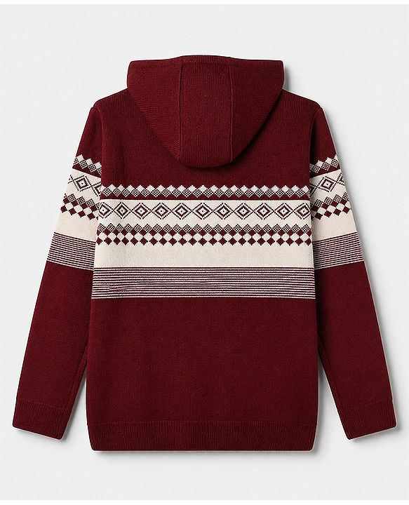 Pine Kids Knit Front Open Sweater with Full Sleeves in Bronze for 4-5 Years