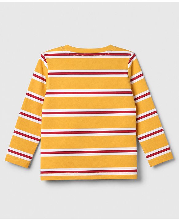 Babyhug 100% Cotton Knit Full Sleeves Tshirts With New York 25 Print Pack Of 3 - Navy Blue Mustard & White
