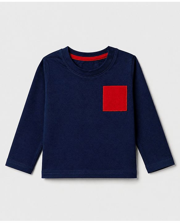 Babyhug 100% Cotton Knit Full Sleeves Tshirts With New York 25 Print Pack Of 3 - Navy Blue Mustard & White