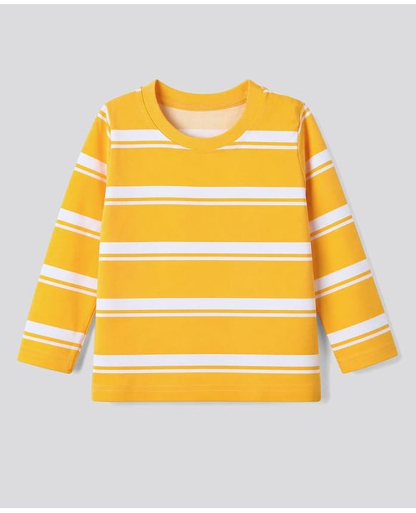 Babyhug 100% Cotton Knit T-Shirt with Full Sleeves and Construction Vehicles Print Pack of 3 - Blue Yellow White