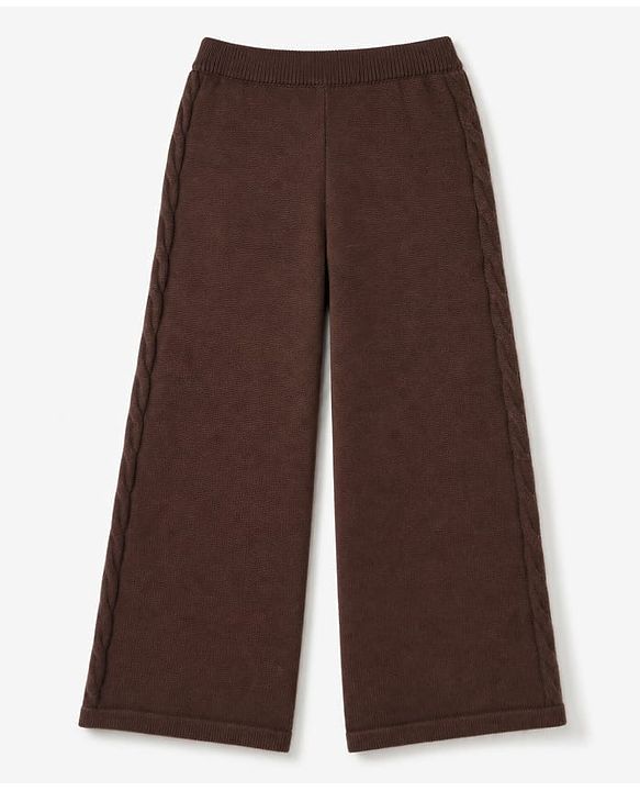 Pine Kids Knit Full Sleeves Sweater Set - Brown