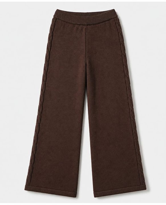 Pine Kids Knit Full Sleeves Sweater Set - Brown