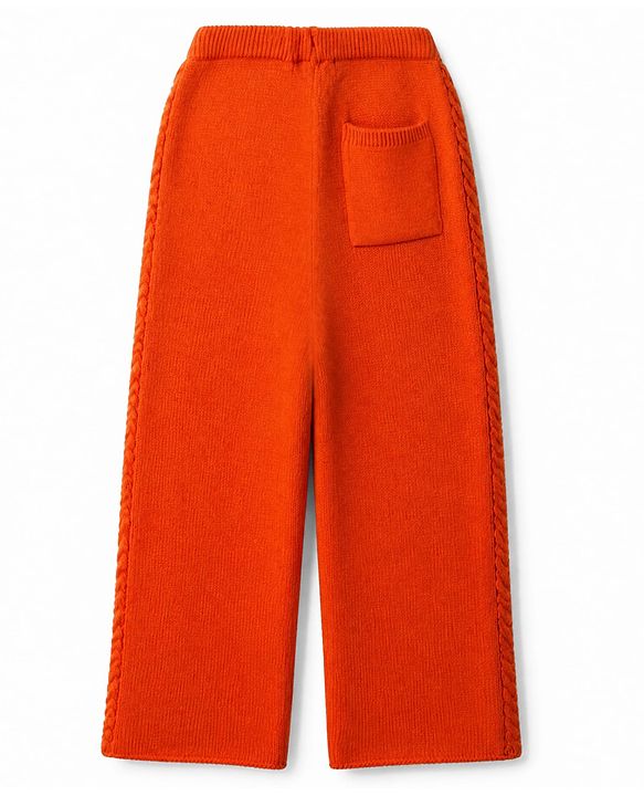 Pine Kids Knit Full Sleeves Sweater Set - Orange