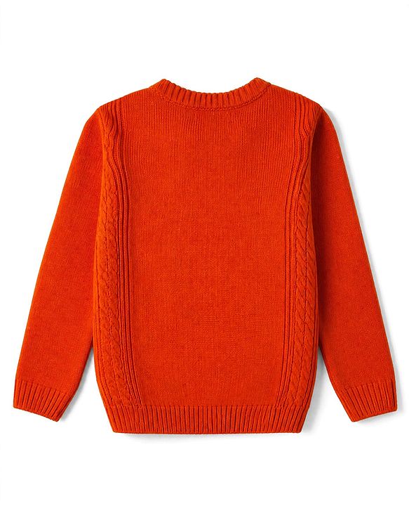 Pine Kids Knit Full Sleeves Sweater Set - Orange