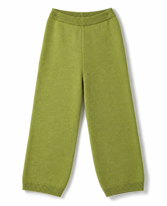 Pine Kids Knit Sweater Set with Full Sleeves in Green for 4-5 Years