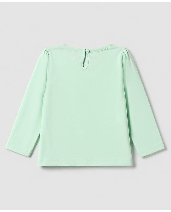 Babyhug 100% Cotton Knit T-Shirts with Full Sleeves and Floral Bunny Print Pack of 3 - Mint Green White Lavender