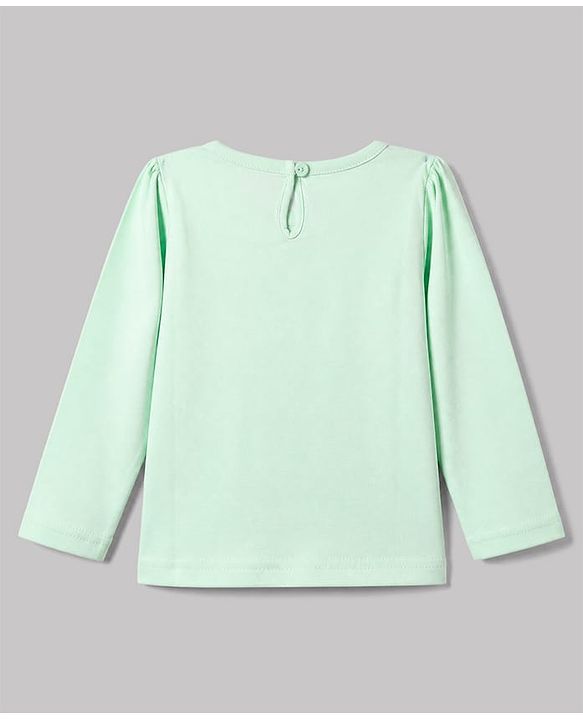 Babyhug 100% Cotton Knit T-Shirts with Full Sleeves and Floral Bunny Print Pack of 3 - Mint Green White Lavender
