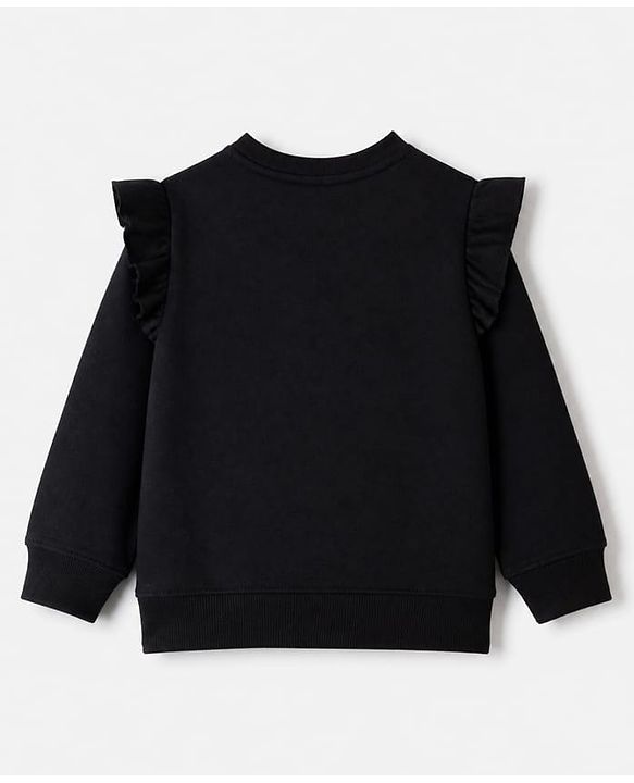 Pine Kids Cotton Blend Knit Sweatshirt with Full Sleeves and California Print - Black