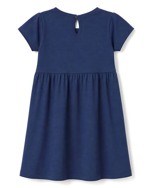 Babyhug Cotton Interlock Knit Half Sleeves Frocks With Heart & Love Print Pack of 2  - Red & Navy Blue