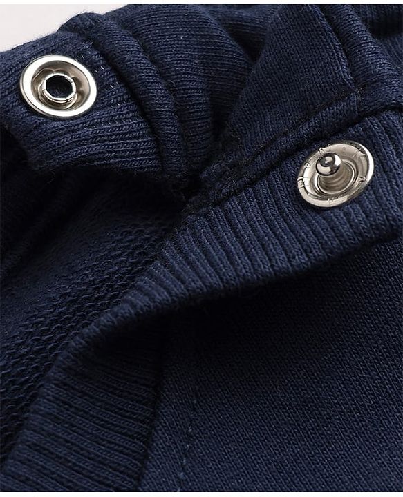 Babyhug 100% Cotton Heavy Gauge Terry Sweatshirt with Full Sleeves and Koala Patch - Navy Blue
