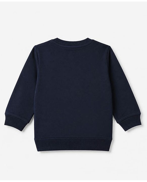 Babyhug 100% Cotton Heavy Gauge Terry Sweatshirt with Full Sleeves and Koala Patch - Navy Blue