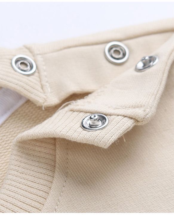 Babyhug 100% Cotton Terry Knit Heavy Gauge Sweatshirt with Full Sleeves and Reindeer Applique in Offwhite