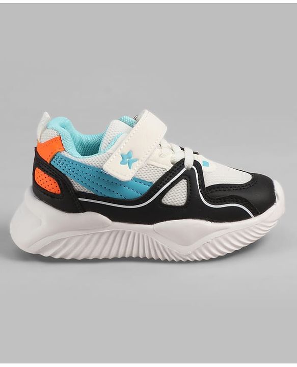 Cute Walk by Babyhug Velcro Closure Star Printed Sneakers - White