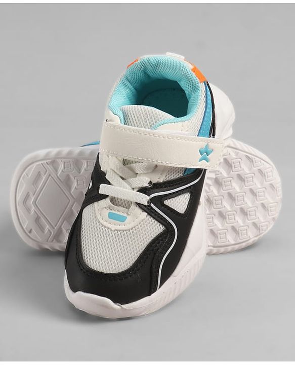 Cute Walk by Babyhug Velcro Closure Star Printed Sneakers - White
